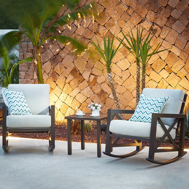 3 Piece Outdoor Patio rocking chair