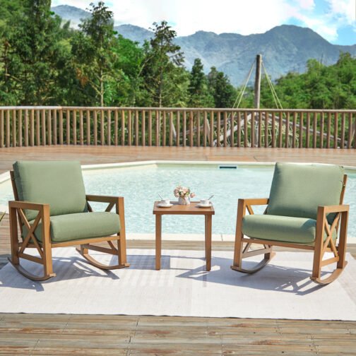 3 Piece Outdoor Patio rocking chair