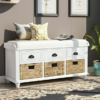 Rustic Entryway Storage Bench with 3 Drawers