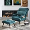 Upholstered Accent Chair with Ottoman