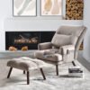 Upholstered Accent Chair with Ottoman