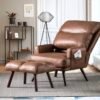 Upholstered Accent Chair with Ottoman