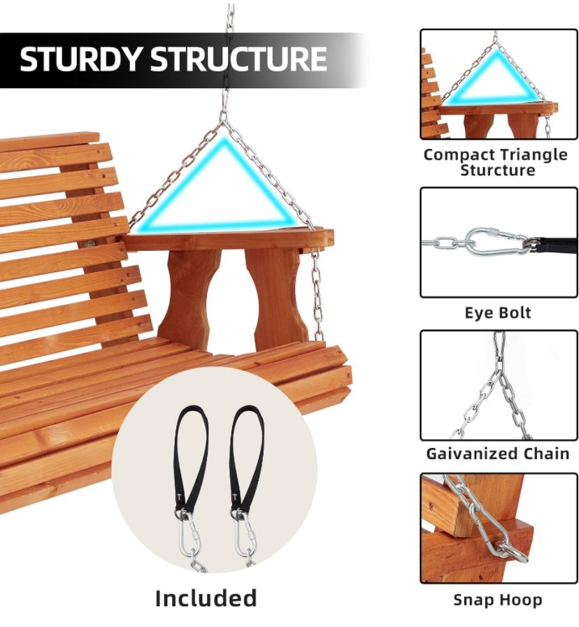 Solid Wood Porch Swing