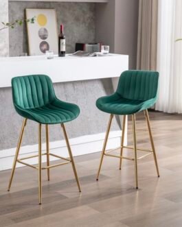 Velvet Fabric Bar Stool