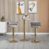 Velvet Swivel Bar Stool