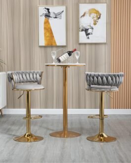 Velvet Swivel Bar Stool