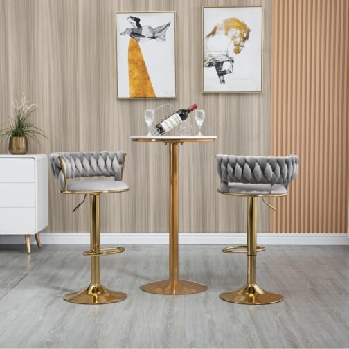 Velvet Swivel Bar Stool