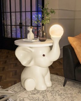 Elephant Statue Bedside Table