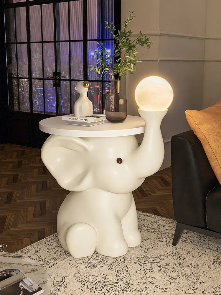 Elephant Statue Bedside Table