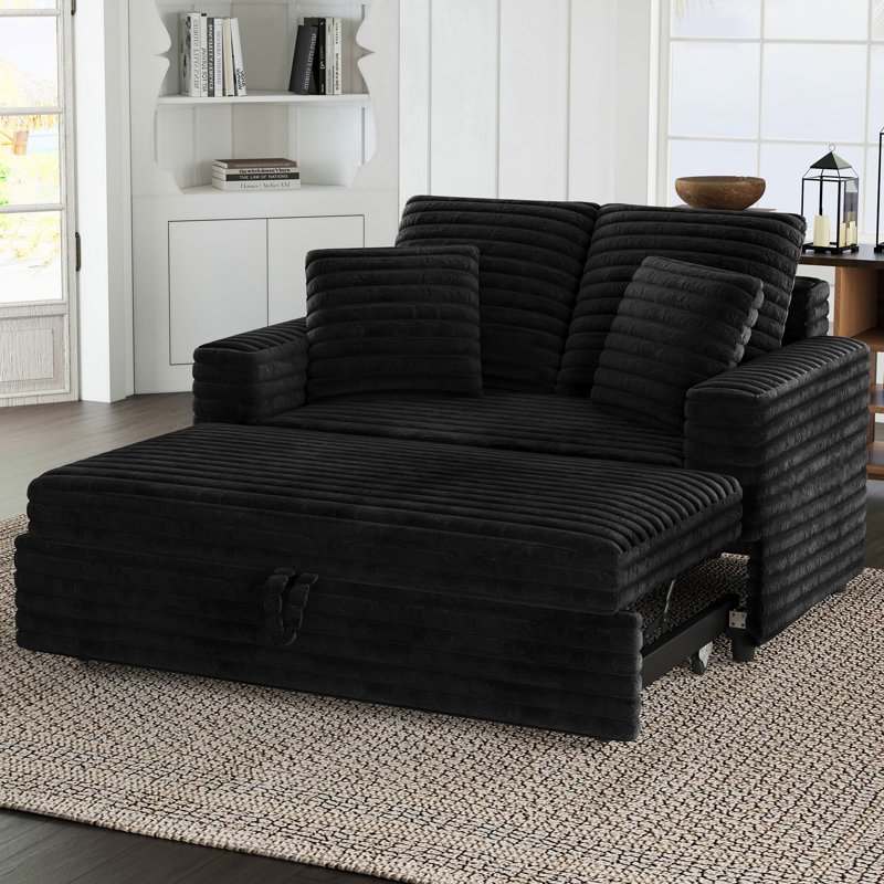 Chenille Double Seat Sofa Bed