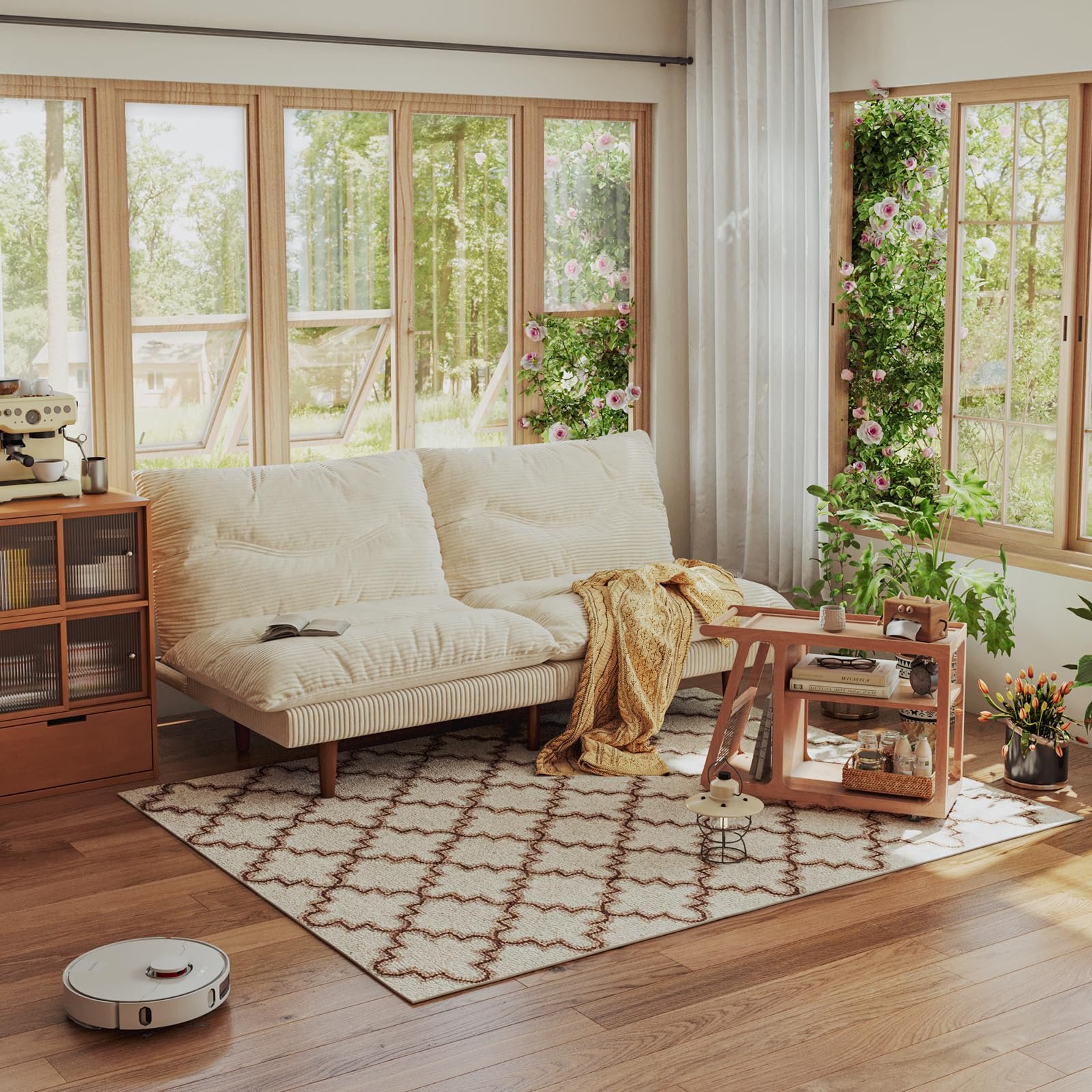 Corduroy Convertible Futon Sofa