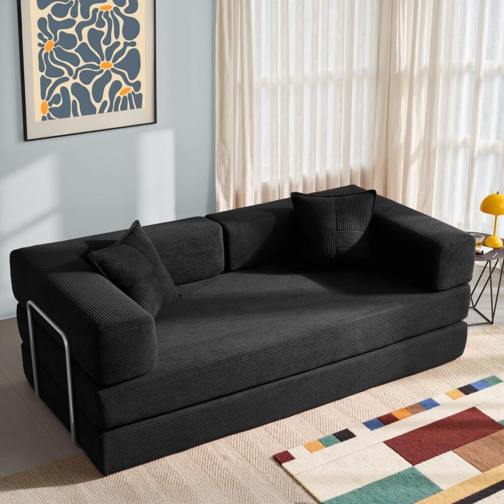 Convertible Sofa Bed with 2 Pillows