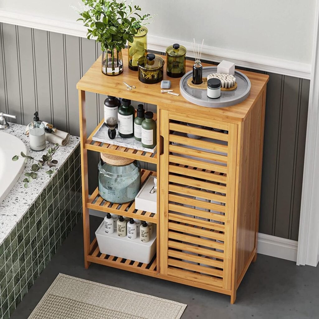 Bamboo Bathroom Floor Cabinet