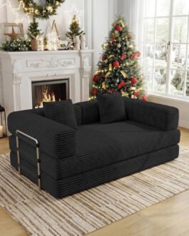 Convertible Sofa Bed, 4-in-1 Futon Sofa Pull Out Sleeper Couch