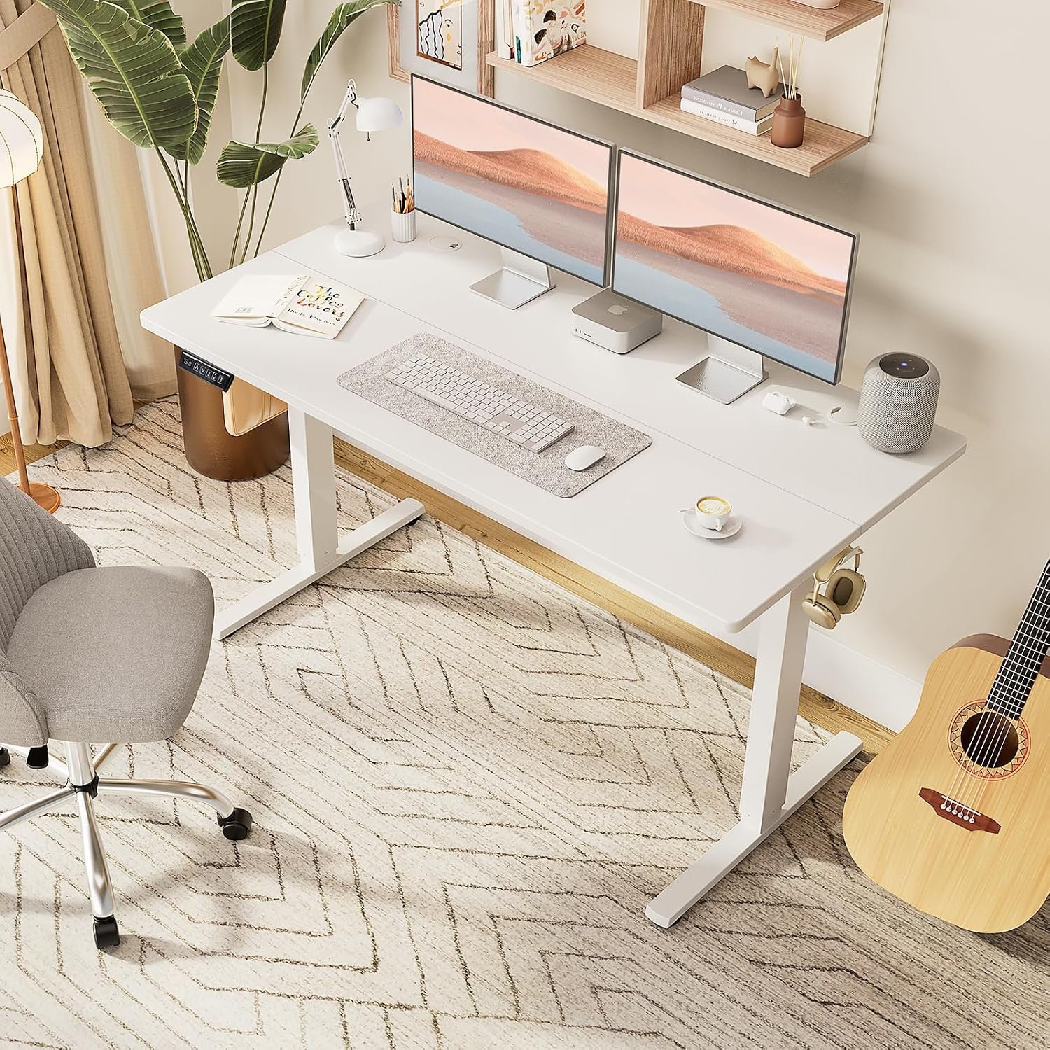 white desk