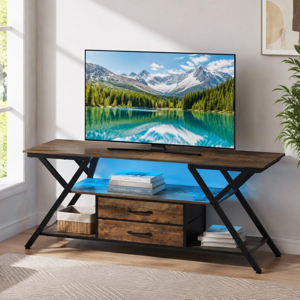 Entertainment Center with Power Outlet